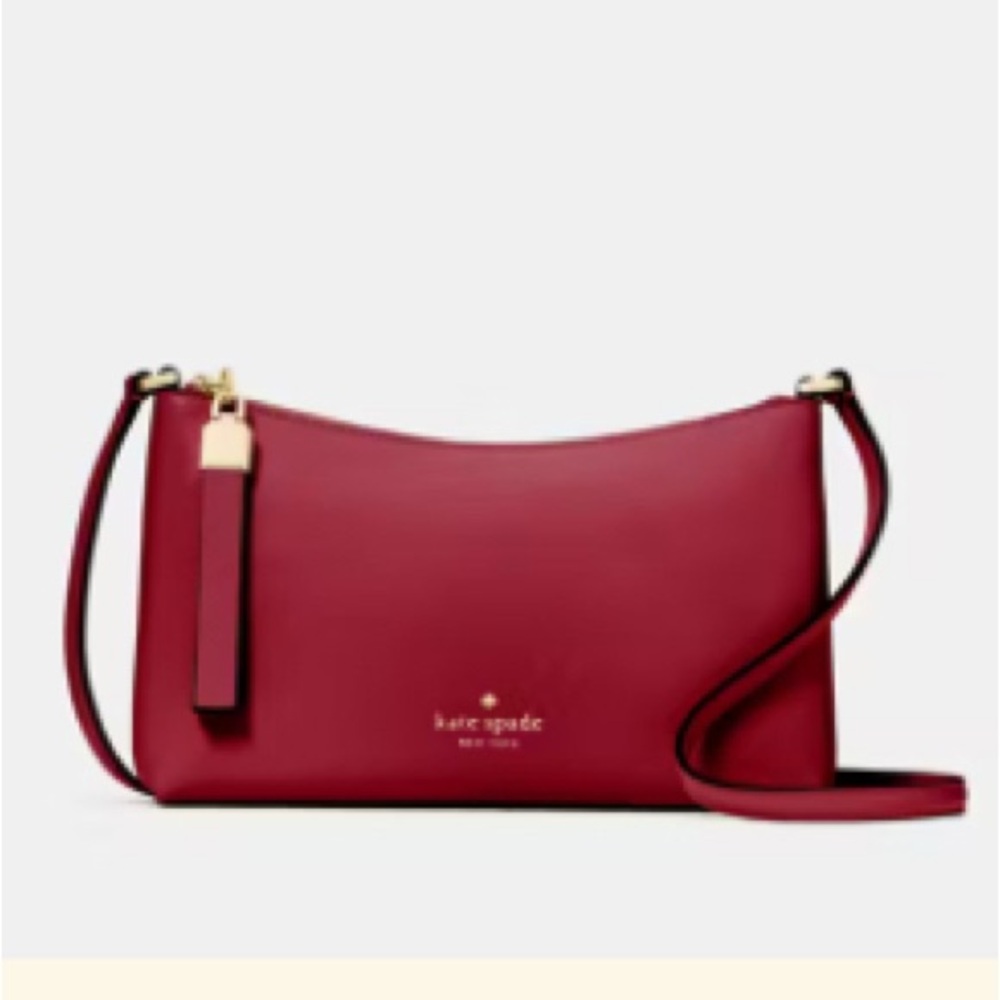 kate spade SADIE Red Leather Crossbody with Gold Hardware